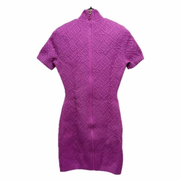 Fendi Dress Zucca Pattern Fzd917 Rayon Pink - Picture 2 of 9